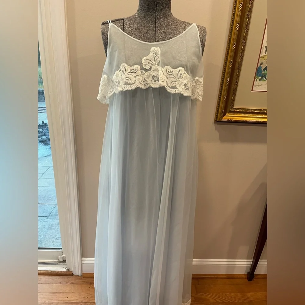🆕Kayser baby blue peignoir‎ set-NWT/deadstock-size medium ladies VTG Rockabilly